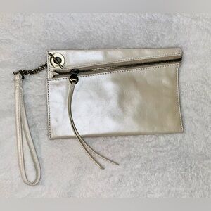 HOBO Leather Cream Wristlet Clutch